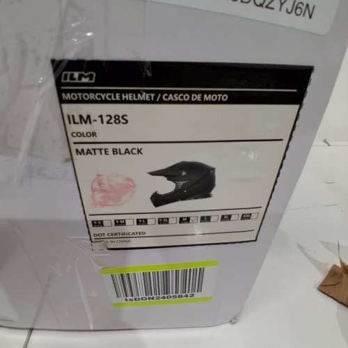 ILM MOTOCROSS FULL FACE DIRT BIKE HELMET - MEDIUM - BLACK - (MODEL: ILM-128S) image 2
