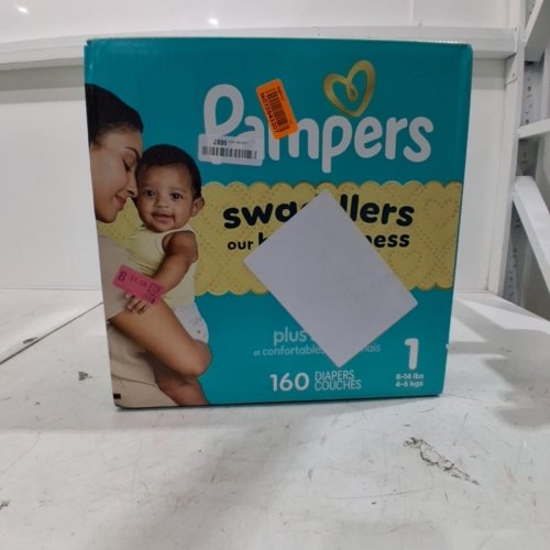 160PK PAMPERS SWADDLERS BEST DRYNESS DISPOSABLE DIAPERS - SIZE 1 (8-14LB) image 2