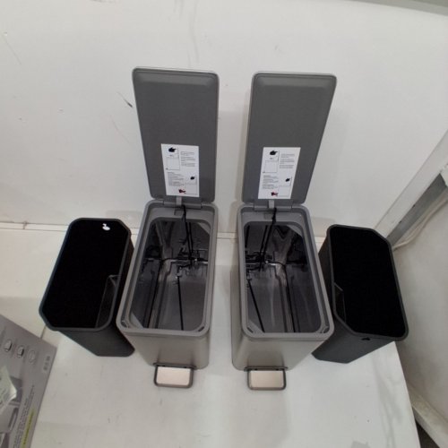 2PK EKO SOFT CLOSE STEP-ON PEDAL BIN - 6.7 LITRES - SILVER/STAINLESS STEEL (MODEL :1941814 ) image 2