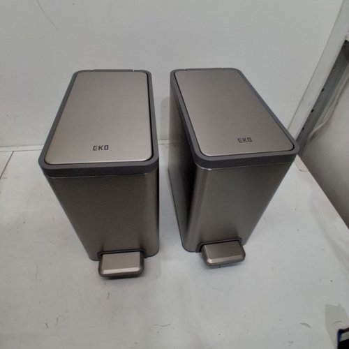 2PK EKO SOFT CLOSE STEP-ON PEDAL BIN - 6.7 LITRES - SILVER/STAINLESS STEEL (MODEL :1941814 ) image 3