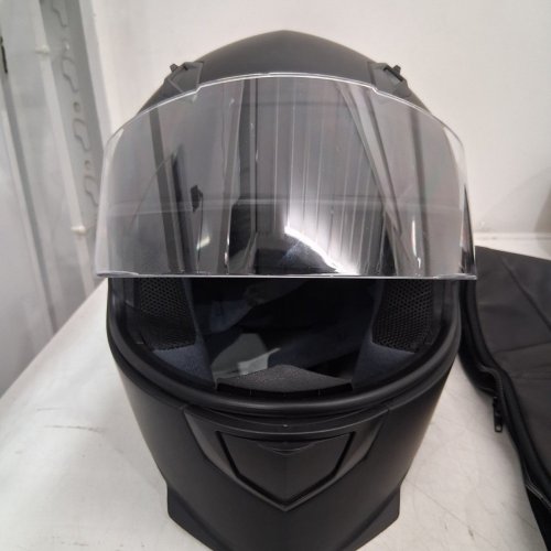 ILM FULL-FACED MOTORCYCLE HELMET WITH REMOVABLE NECK SCARF AND TINTED VISOR - MEDIUM - MATTE BLACK (MODEL: ILM-313) image 5