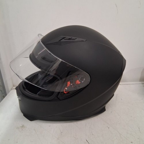 ILM FULL-FACED MOTORCYCLE HELMET WITH REMOVABLE NECK SCARF AND TINTED VISOR - MEDIUM - MATTE BLACK (MODEL: ILM-313) image 6