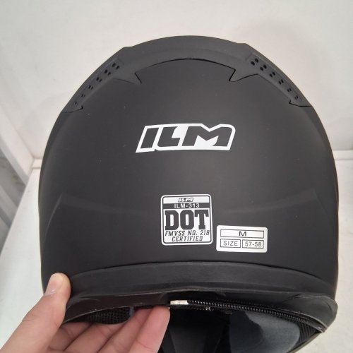 ILM FULL-FACED MOTORCYCLE HELMET WITH REMOVABLE NECK SCARF AND TINTED VISOR - MEDIUM - MATTE BLACK (MODEL: ILM-313) image 7