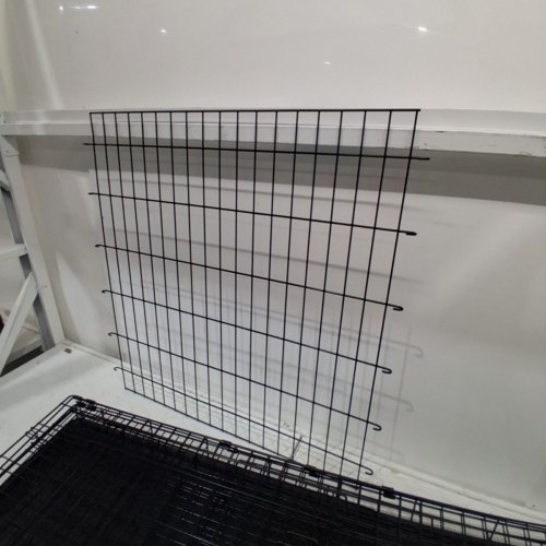 MIDWEST ICRATE DOUBLE DOOR FOLDING METAL DOG CRATE WITH DIVIDER PANEL AND FLOOR PROTECTING FEET - XL - 48" X 30" X 33" - BLACK - (MODEL: 1548DDU) image 4