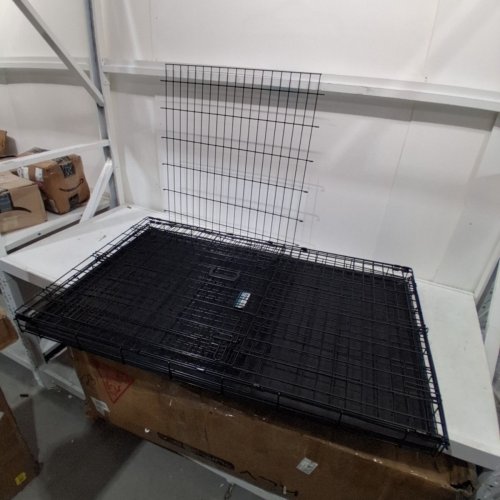 MIDWEST ICRATE DOUBLE DOOR FOLDING METAL DOG CRATE WITH DIVIDER PANEL AND FLOOR PROTECTING FEET - XL - 48" X 30" X 33" - BLACK - (MODEL: 1548DDU) image 5