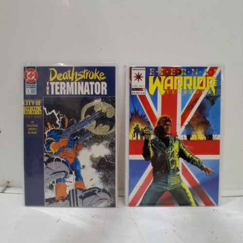4 ASSORTED COMIC BOOKS - DEATHSTROKE THE TERMINATOR #6, ETERNAL WARRIOR YEARBOOK #1, PROTECTORS #5, X-O MANOWAR #15 - VAARIOUS AUTHORS image 4