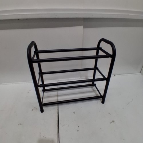 3-TIER HEAVY DUTY METAL EXPANDABLE SHOE RACK - 18"- 47" - BLACK image 2