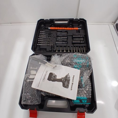 P-KOYEBOLT CORDLESS HIGH TORQUE IMPACT WRENCH KIT WITH 2 BATTERIES- 21 V, 2300 RPM - TEAL AND BLACK image 2