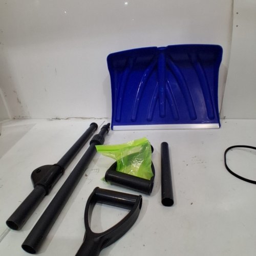 SNOW SHOVEL SNOW PUSHER SNOW REMOVAL TOOL WITH ANTI STRAIN FORE GRIP - 18" - BLUE image 2