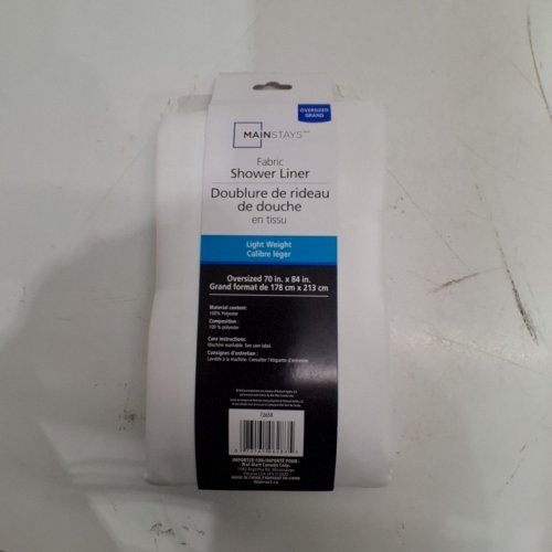MAINSTAYS WATER REPELLENT SHOWER CURTAIN LINER - 84" X 70" - WHITE image 3