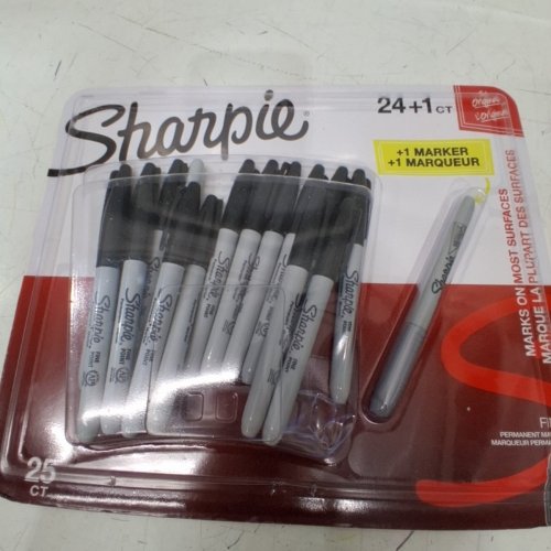 17PK SHARPIE QUICK DRY FINE POINT PERMANENT MARKERS - BLACK / GREY - (MODEL:2223626) image 2