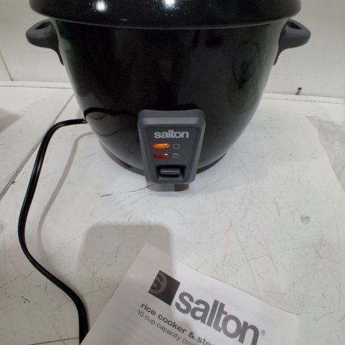 SALTON AUTOMATIC RICE COOKER AND STEAMER - 10 CUPS - BLACK - (MODEL: RC2088) image 2