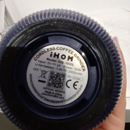 IHOM CORDLESS COFFEE GRINDER - 90W - BLUE/SILVER (MODEL: ICG-1001 L) image 3