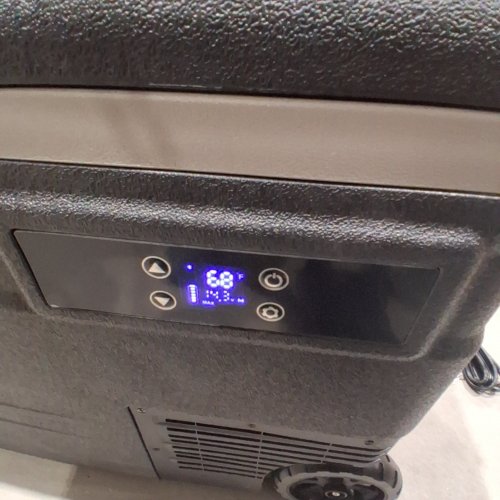 EUHOMY PORTABLE APP CONTROL DUAL-ZONE ADJUSTABLE COOLING REFRIGERATOR FREEZER / COOLER WITH HIGH-EFFICIENCY FROST-FREE COMPRESSOR / LCD DIGITAL CONTROL / HANDLE & WHEELS - 75QT - BLACK / GREY (MODEL: U75 / CF011-75BL-CAEH) image 2
