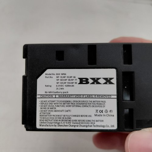 BXX REPLACEMENT BATTERY PACK FOR SONY CAMERAS 4200 MAH - BLACK (MODEL: BXX-NP66) image 3
