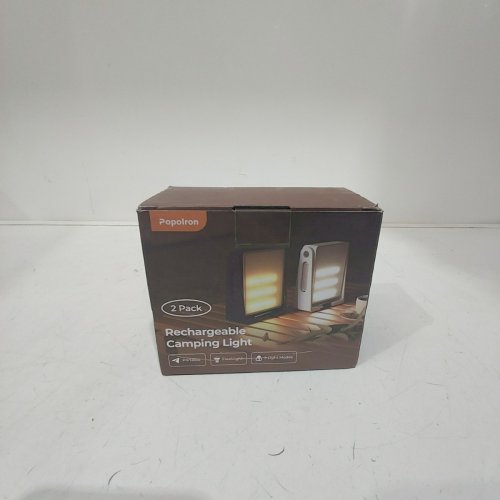 2PK POPOLRON RECHARGEABLE DIMMABLE CAMPING LIGHTS - 4000 MAH - BLACK image 4