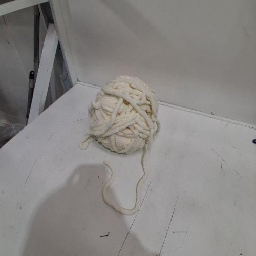 CHUNKY CHENILLE YARN FOR KNITTING AND CROCHET - WHITE image 2
