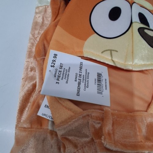 2PC KIDS DISGUISE BLUEY BINGO CHARACTER OUTFIT COSTUME WITH JUMPSUIT AND MASK - SMALL (4-6X) - ORANGE image 3