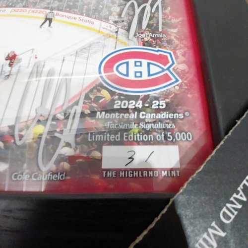 THE HIGHLAND MINT MONTREAL CANADIENS 2024-2025 SIGNATURE RINK PRINT - 31/5000 - 19.5" X 12" - BLACK image 3