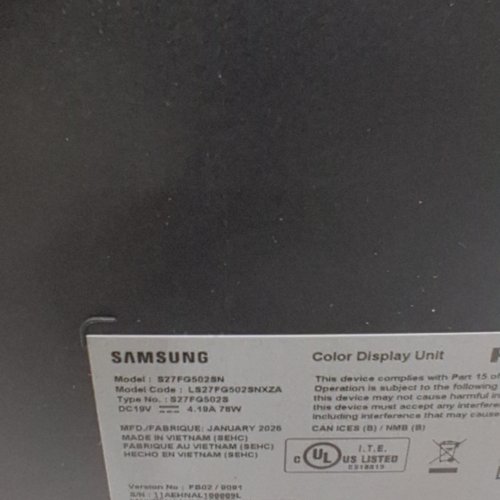 SAMSUNG ODYSSEY OLED G5 27" GAMING MONITOR, 2560 X 1440 QHD - 180HZ - 1MS - BLACK (MODEL: S27FG502SN) image 9