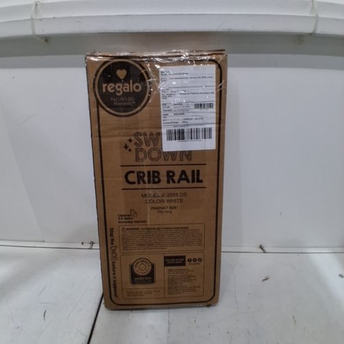 REGALO SWING-DOWN MESH CRIB RAIL - 33" X 16" - WHITE (MODEL: 2015-DS) image 4