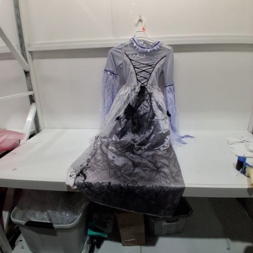 PARTYHOLIC GOTHIC BRIDE COSTUME - MEDIUM (8-10) - LAVENDER AND BLACK (STYLE: 50199M) image 3