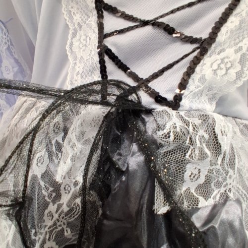 PARTYHOLIC GOTHIC BRIDE COSTUME - MEDIUM (8-10) - LAVENDER AND BLACK (STYLE: 50199M) image 4
