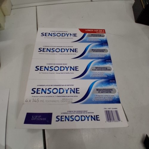 3PK SENSODYNE TRIPLE CLEANING TOOTHPASTE - WHITENING PLUS TARTAR FIGHTING - 145ML/EACH image 2
