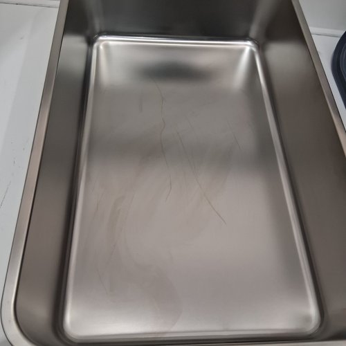 STAINLESS STEEL SIFTING CAT LITTER BOX - 20" X 10" - GREY image 2