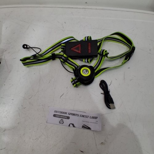 WEST BIKING USB RECHARGEABLE NIGHT RUNNING CHEST LIGHT - BLACK/GREEN image 3