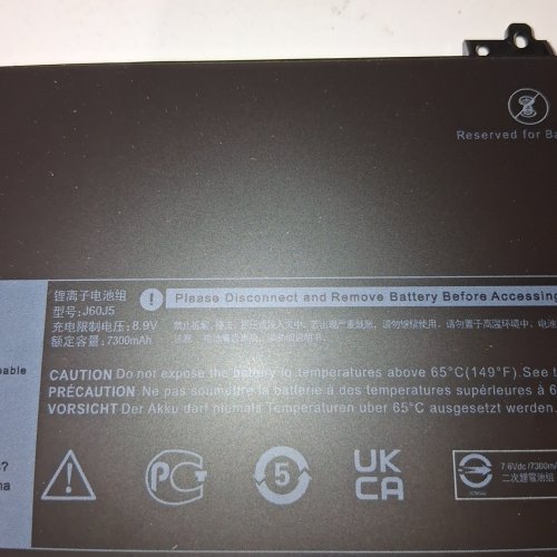 FENWINGS LAPTOP BATTERY FOR DELL LATITUDE MODELS - 7.6 V 7300 MAH - BLACK (MODEL: J60J5) image 2