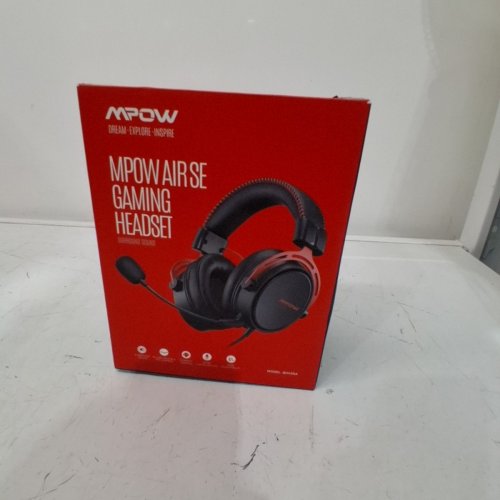 MPOW AIR SE SOFT OVER-EAR WIRED GAMING HEADSET WITH 3D BASS SURROUND AND NOISE CANCELLING MIC - BLACK/RED (MODEL: BH439A) image 3