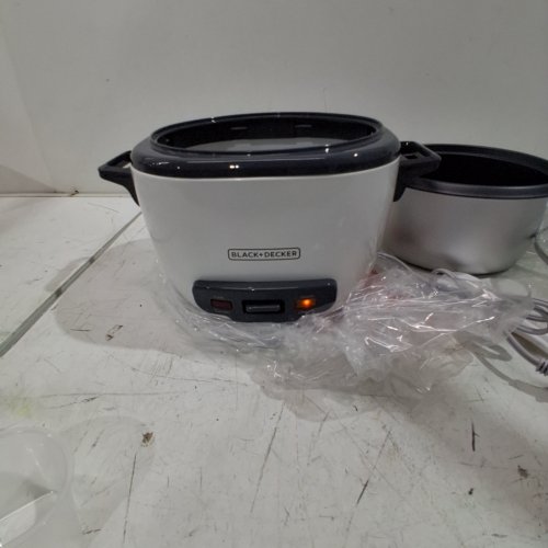 BLACK+DECKER RICE COOKER AND STEAMER - 6CUPS- WHITE image 2