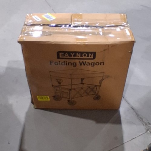 EAYNON 3-IN-1 COLLAPSIBLE FOLDING WAGON WITH CANPOY AND DRINK HOLDERS , 300LBS CAPACITY - BLACK image 6