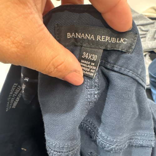 MEN'S BANANA REPUBLIC 5-POCKET TWILL PANTS - 34W X 30 L - NAVY (STYLE: 1985201) image 2