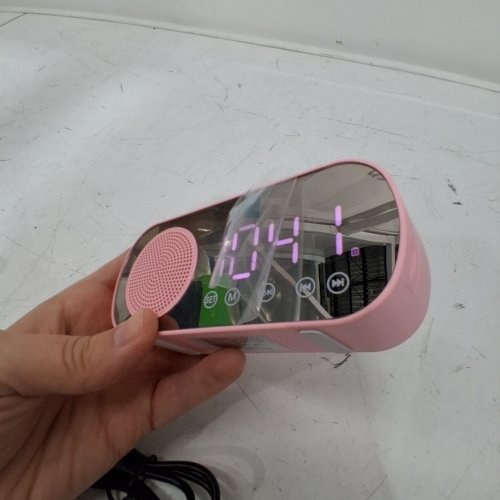 WIRELESS BLUETOOTH ALARM CLOCK SPEAKER - PINK (MODEL:Z7) image 2