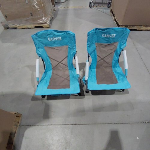 2PK GARVEE HIGH BACK FOLDING BEACH CHAIRS - BLUE (PSS_33JK2MIN) image 3