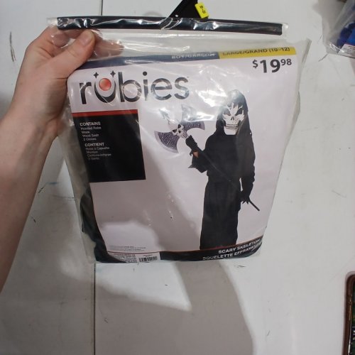 5PC RUBIES SCARY SKELETON COSTUME - 10-12 - BLACK image 2