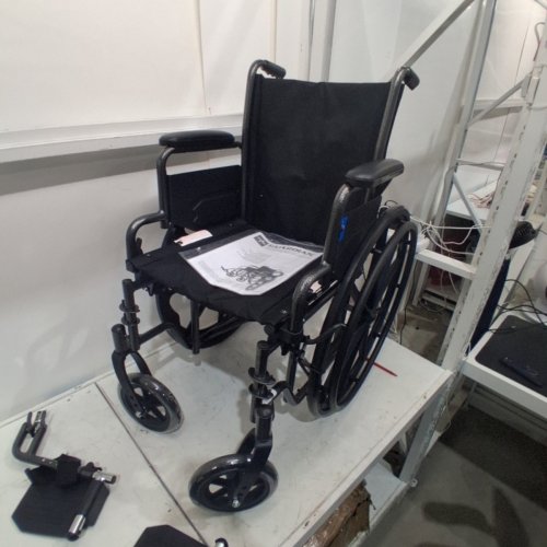 MEDLINE GUARDIAN K1 WHEELCHAIR - 16" SEAT - 300LB CAPACITY - BLACK (MODEL: K1166N22S) image 3