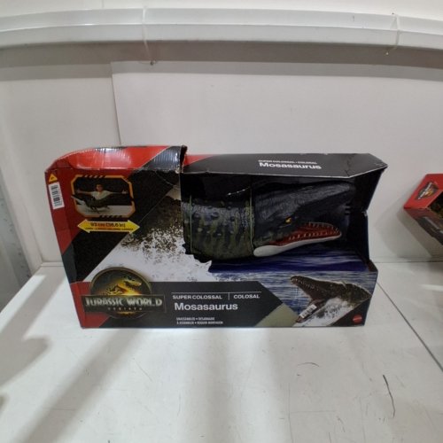 MATTEL SUPER COLOSSAL JURASSIC WORLD REBIRTH MOSASAURUS FIGURE - 36.6" - DARK GRAY image 4