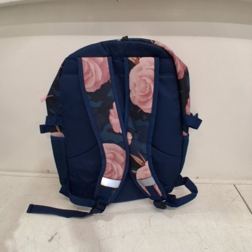 JETSTREAM SCHOOL BACK PACK LAPTOP BAG WITH WATER BOTTLE MESH POCKETS - BLUE, PINK FLORAL image 4