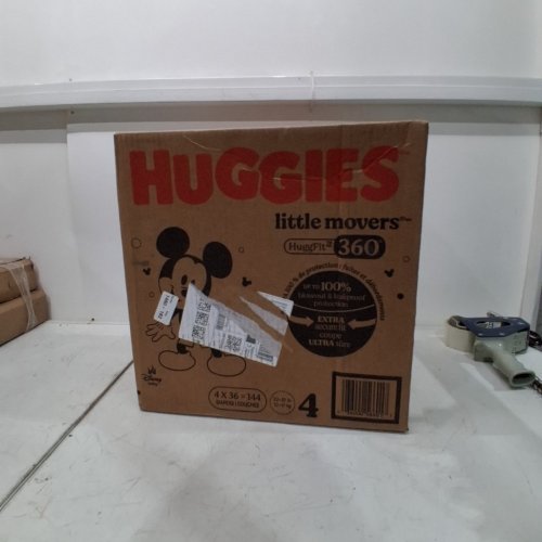 144PK HUGGIES LITTLE MOVERS DIAPERS, SIZE 4 image 2
