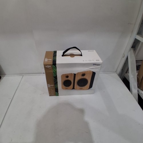 HOUSE OF MARLEY GET TOGETHER DUO WIRELESS BLUETOOTH BOOKSHELF SPEAKERS - NATURAL/SIGNATURE BLACK (MODEL: EM-JA019-SBB) image 5