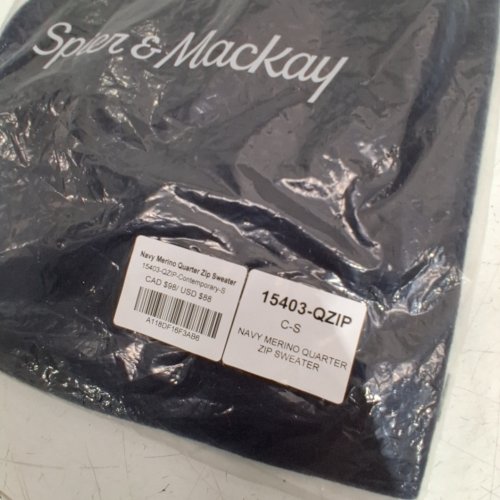 MEN'S SPIER & MACKAY MERINO QUARTER ZIP SWEATER - SMALL - NAVY (STYLE: 15403-QZIP) image 3