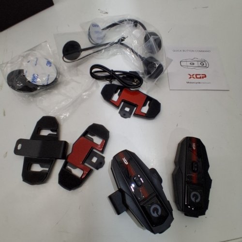2PK XGP WIRELESS MOTORCYCLE HELMET INTERCOM HEADSET WITH BLUETOOTH CONNECTION - BLACK (MODEL: 31085-XGP) image 3