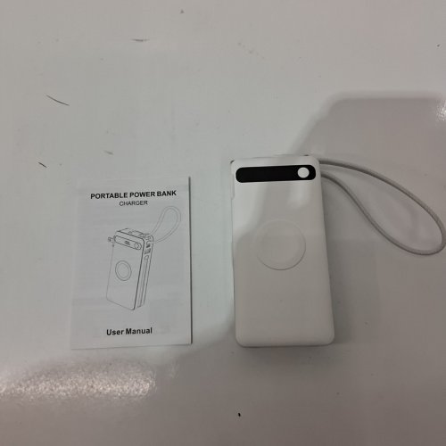 PORTABLE POWER BANK CHARGER - 10000 MAH, 20W USB-C, 22.5W USB-C, 18W USB-A, 3W WIRELESS - WHITE (MODEL: P32) image 4