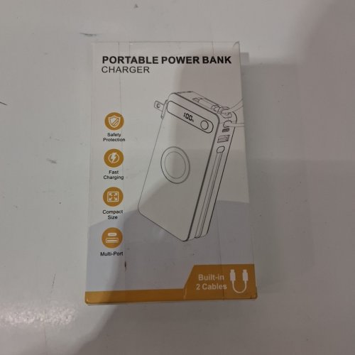 PORTABLE POWER BANK CHARGER - 10000 MAH, 20W USB-C, 22.5W USB-C, 18W USB-A, 3W WIRELESS - WHITE (MODEL: P32) image 5
