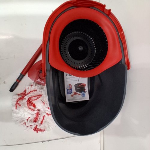VILEDA EASYWRING MICROFIBRE EXTENDABLE SPIN MOP & BUCKET EASYWRING FLOOR CLEANING SYSTEM - RED/GREY image 3
