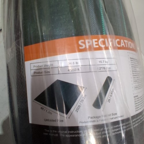 VEVOR LANDSCAPE FABRIC WEED BARRIER - 4FT X 250FT - BLACK (MODEL: 4*250FT170) image 3