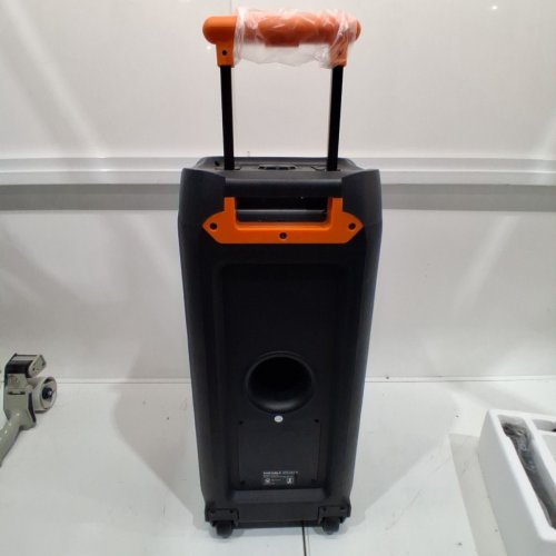 JYX PORTABLE SPEAKER & KARAOKE MACHINE WITH LED LIGHTS, 2 MICROPHONES, REMOTE CONTROL & BLUETOOTH CONNECTION - DUAL 8" SUBWOOFER - BLACK (MODEL: JYX-T9) image 7